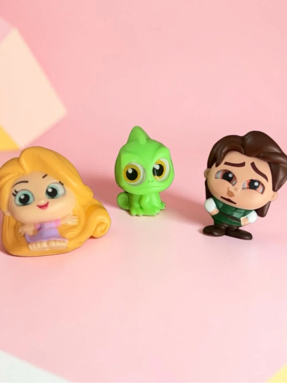Disney Doorables Bundle ,Rapunzel , Pascal & Flynn Chibi Figurine Set -